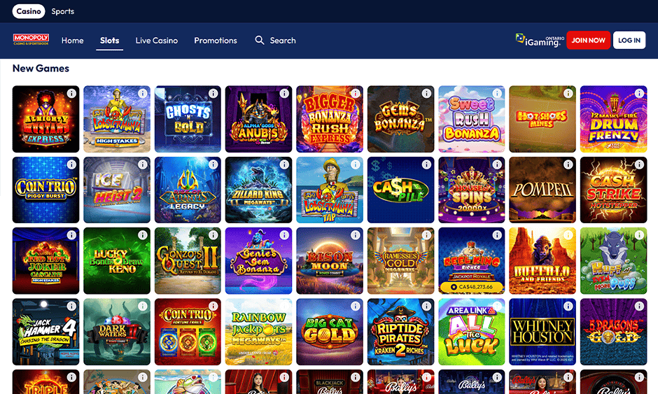 monopoly casino ontario games screenshot