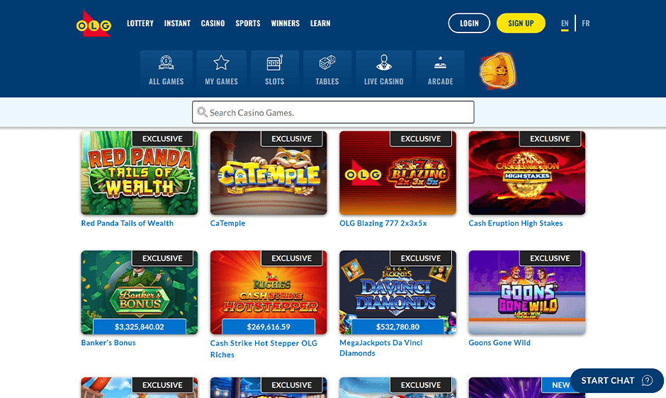 olg casino ontario games screenshot