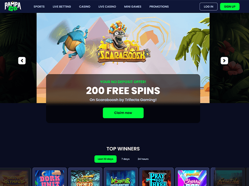 Pampago Casino website