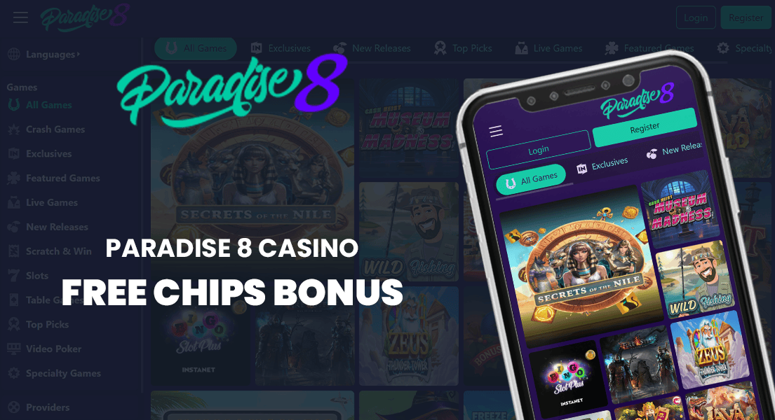 paradise 8 casino free chip bonus
