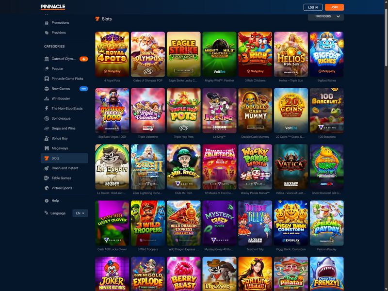 Pinnacle Sports Casino Alberta games