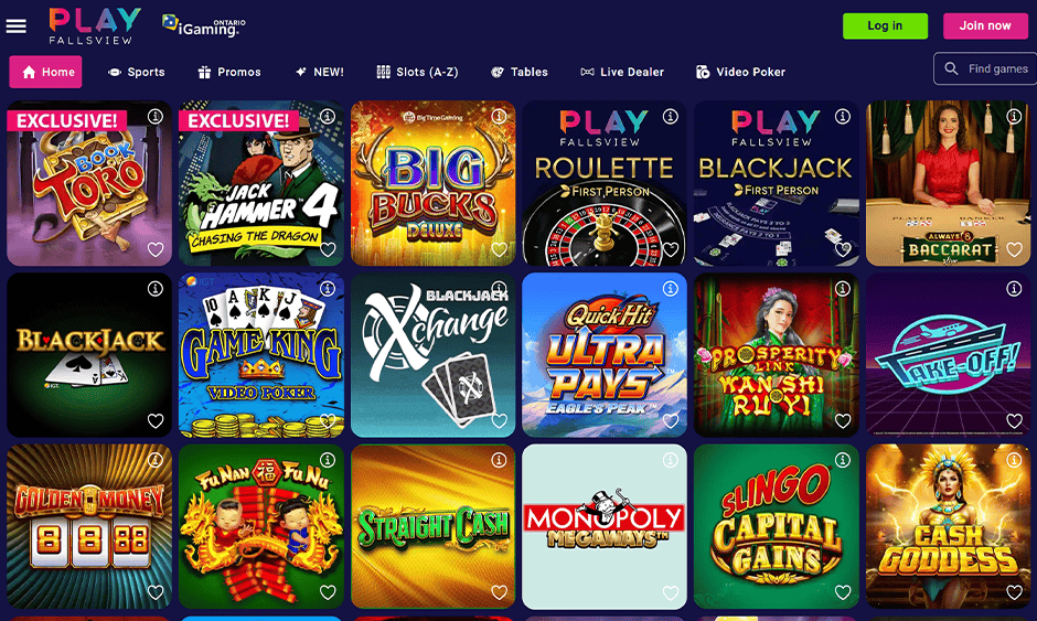 playfallsview casino ontario games screenshot
