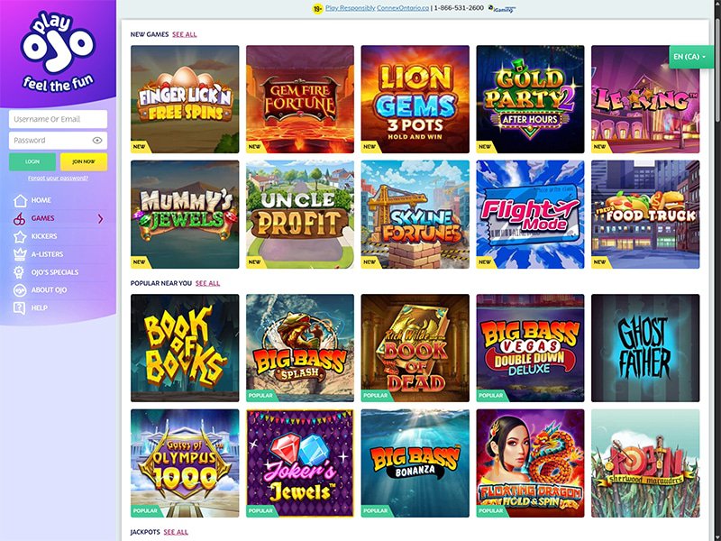 PlayOJO Alberta games