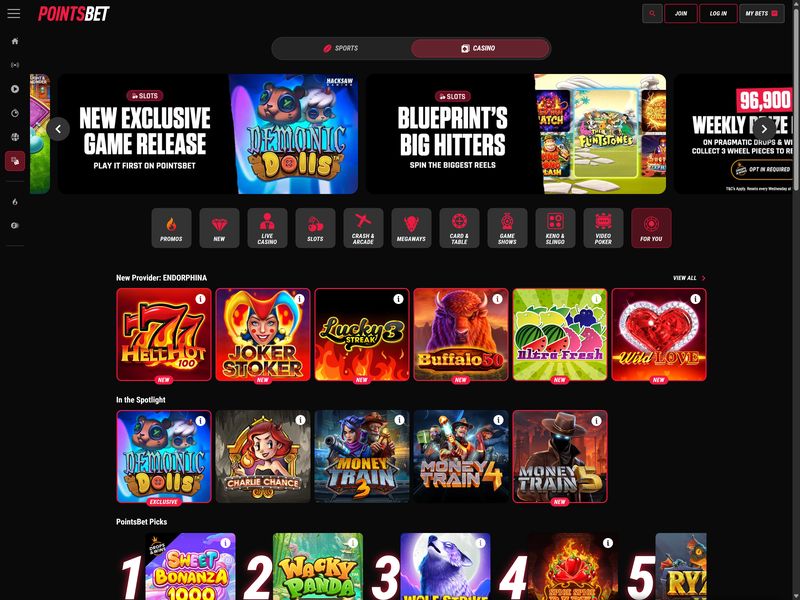 PointsBet Casino Alberta website
