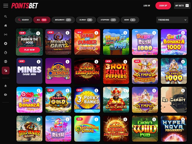 PointsBet Casino Alberta games