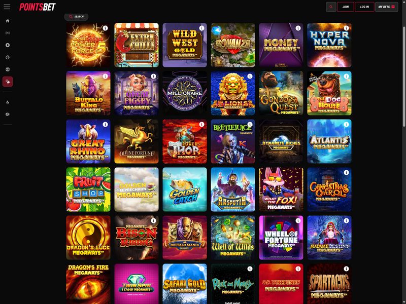 PointsBet Casino Alberta games