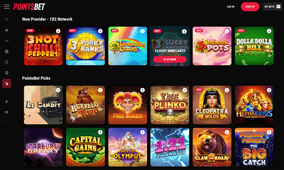 pointsbet ontario games screenshot