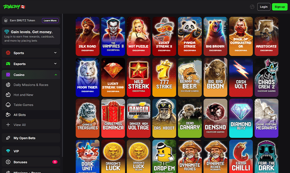 rivalry casino ontario games screenshot