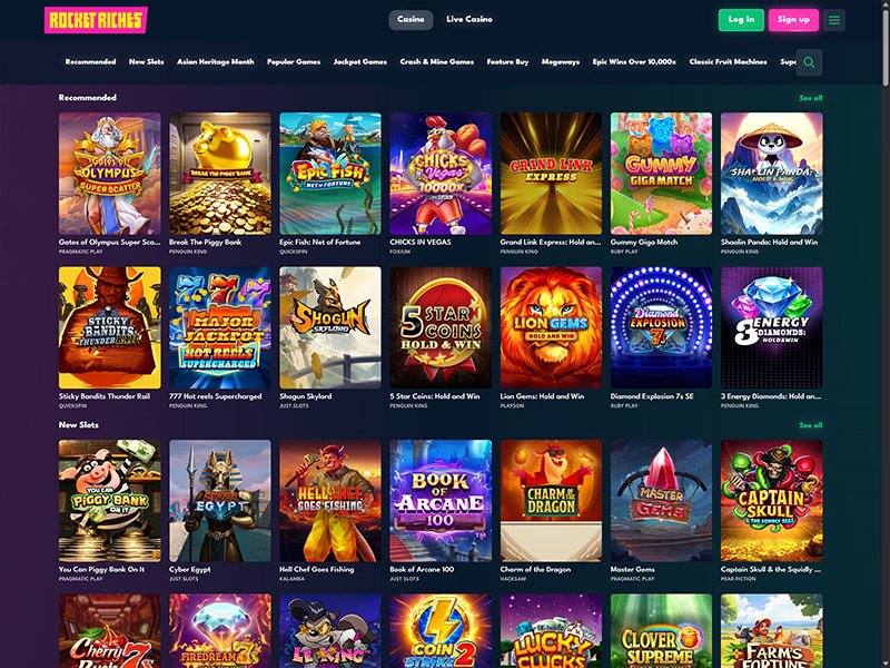RocketRiches Casino games