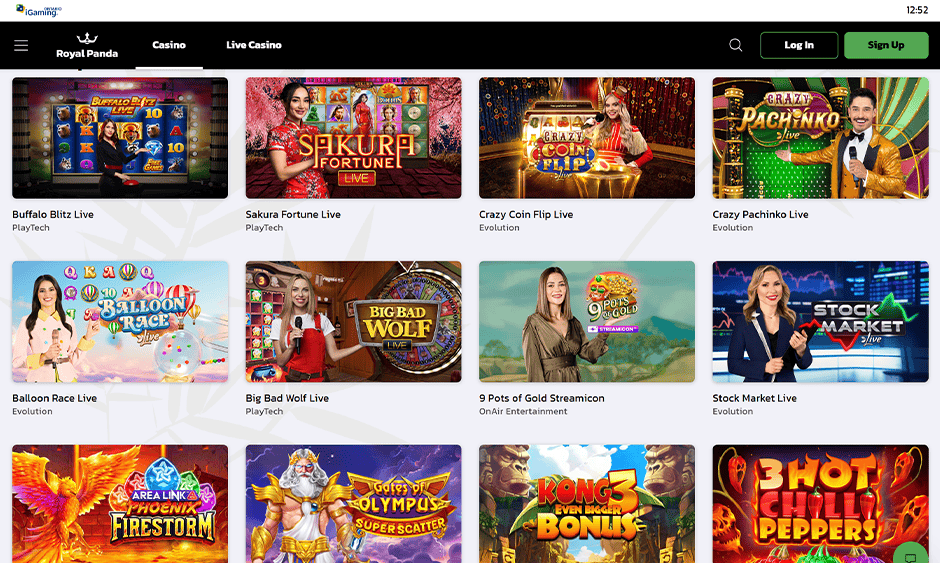 royal panda casino ontario games screenshot