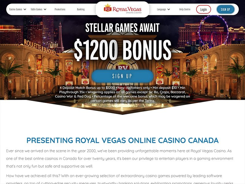 Royal Vegas Casino Alberta website