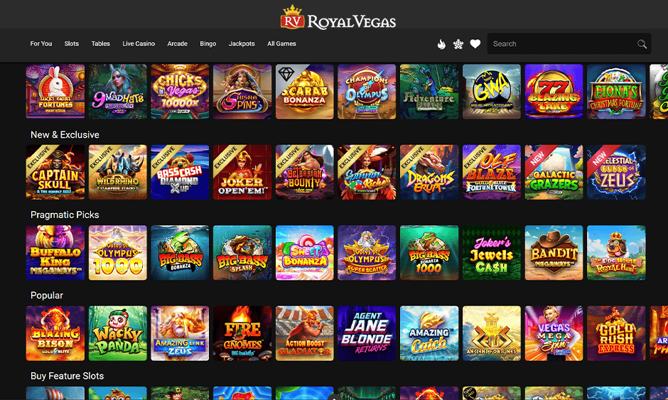 royal vegas casino ontario games screenshot