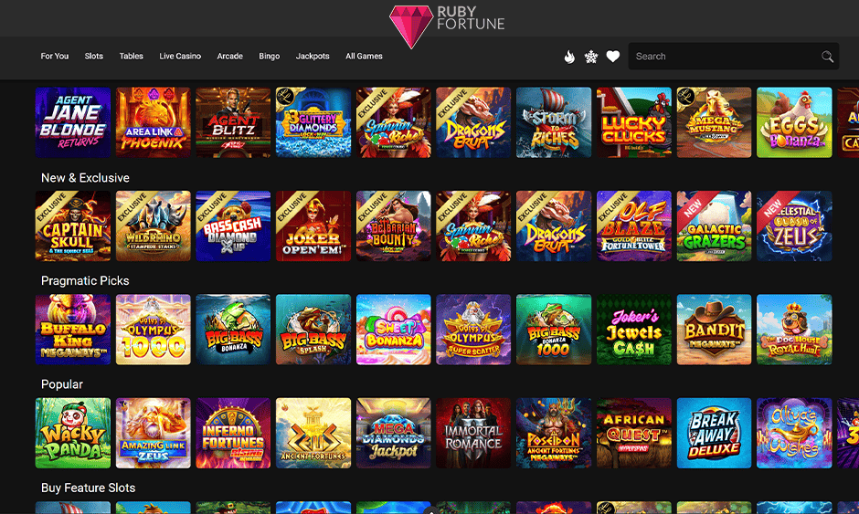 ruby fortune casino ontario games screenshot