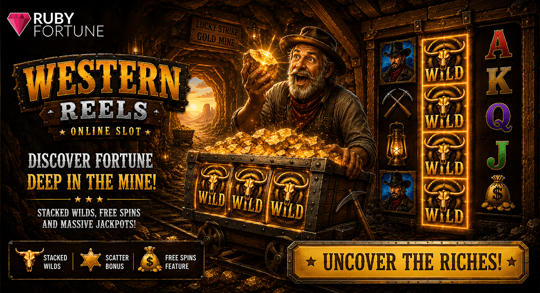 free spins on western reels slot at ruby fortune casino