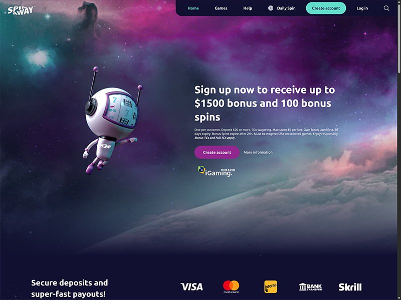Spin Away Casino Alberta website