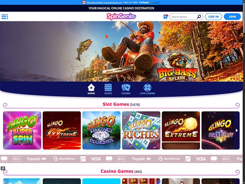 Spin Genie Casino Alberta website