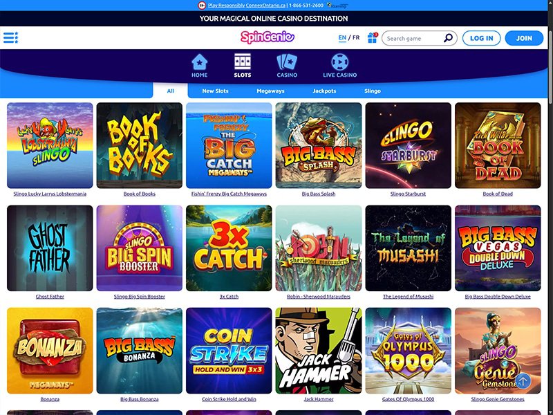 Spin Genie Casino Alberta games