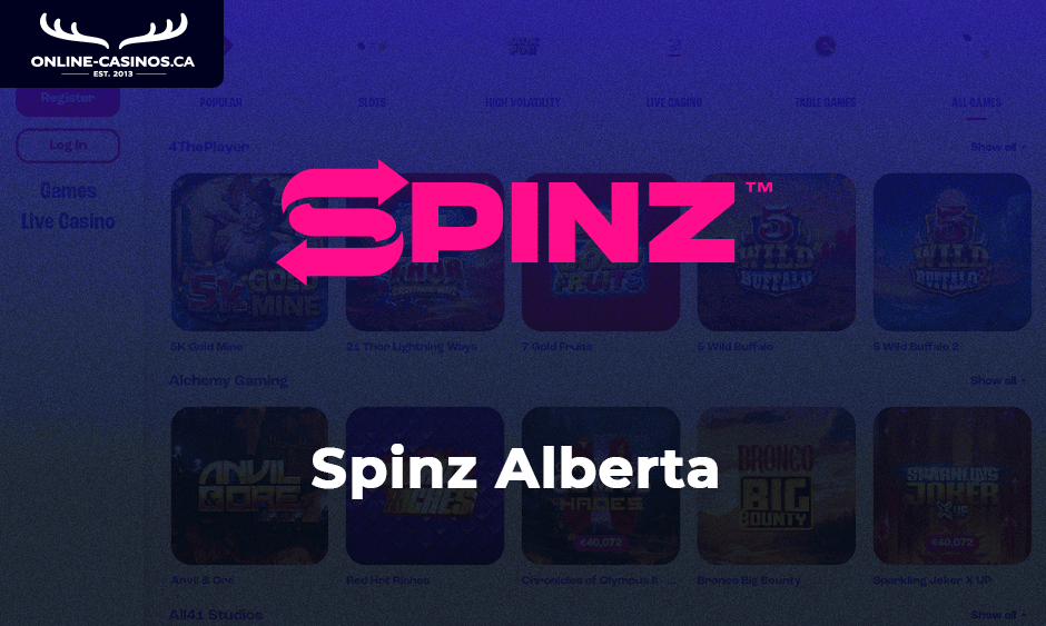 spinz casino alberta logo