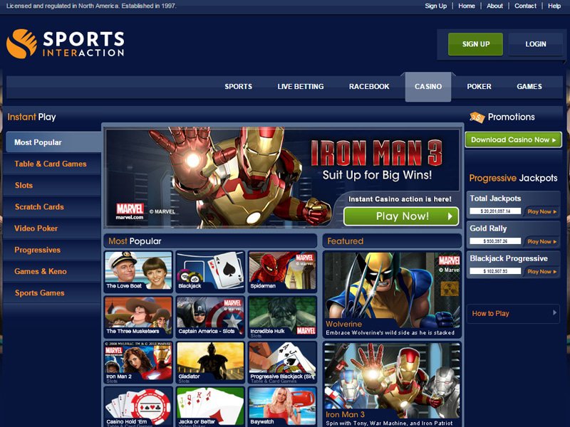 Sports Interaction Casino Alberta website