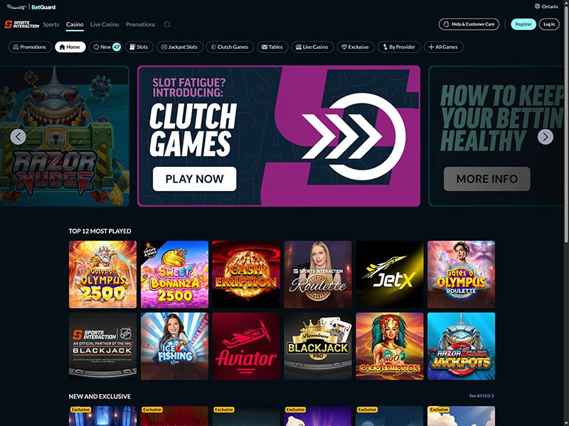 Sports Interaction Casino Alberta website