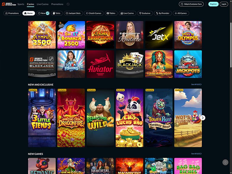 Sports Interaction Casino Alberta games