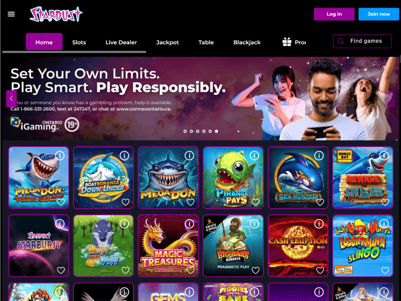 Stardust Casino Alberta website