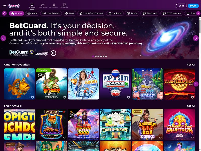 Stardust Casino Alberta website