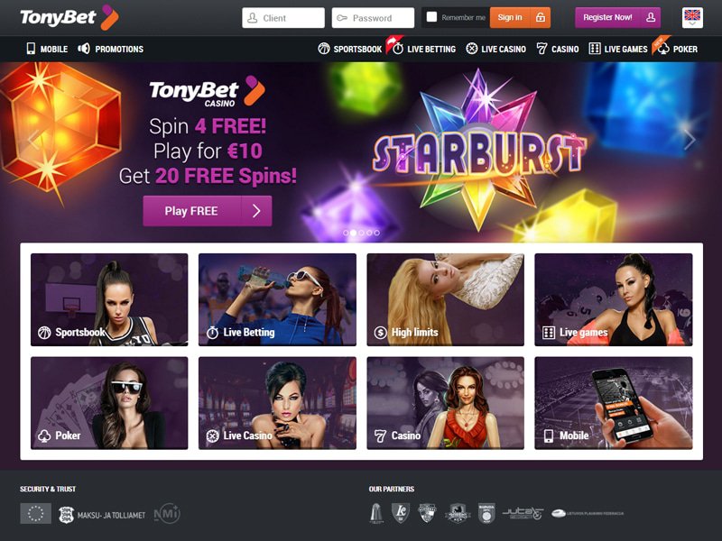 TonyBet Casino Alberta website