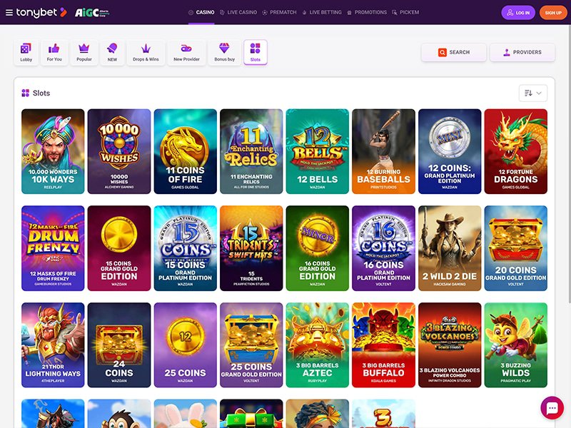 TonyBet Casino Alberta games