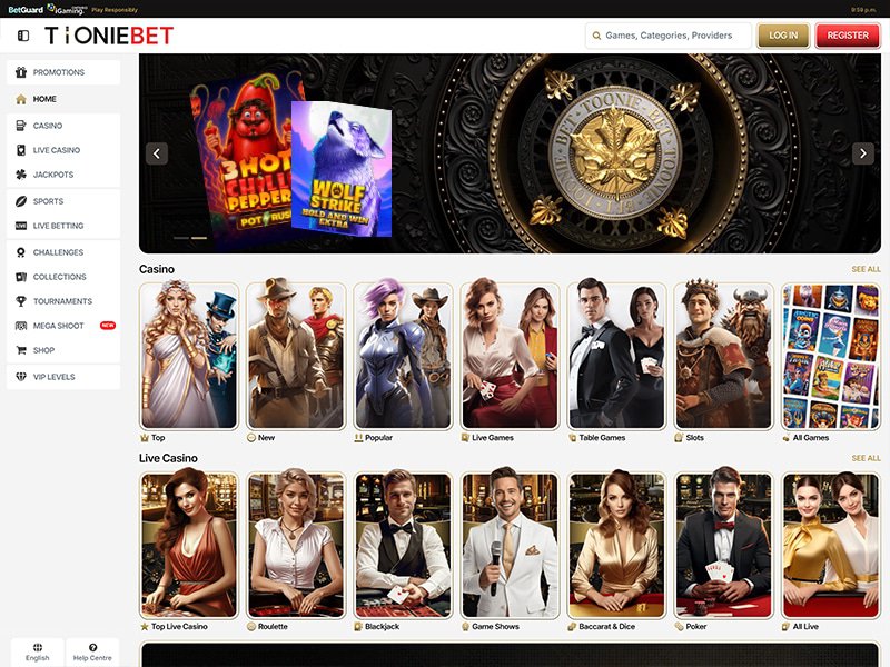 ToonieBet Casino Alberta website