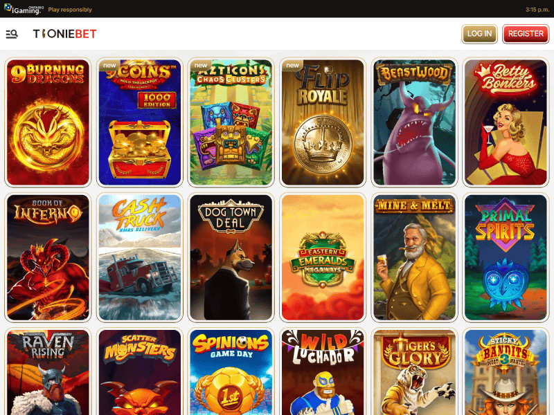 ToonieBet Casino Alberta games