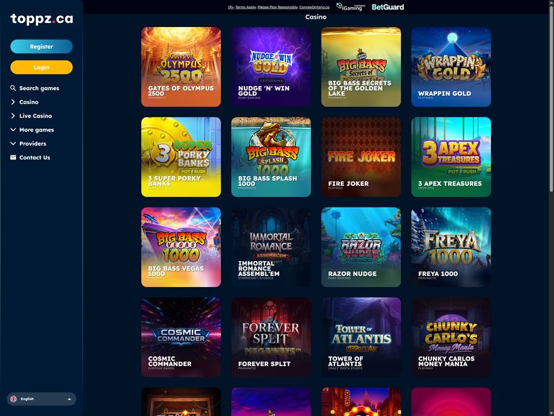 Toppz Casino games
