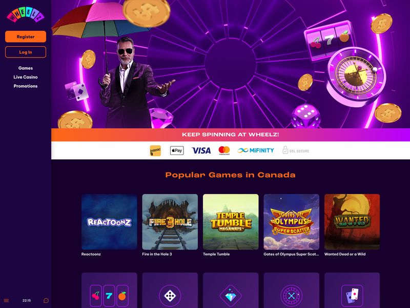 Wheelz Casino Alberta website