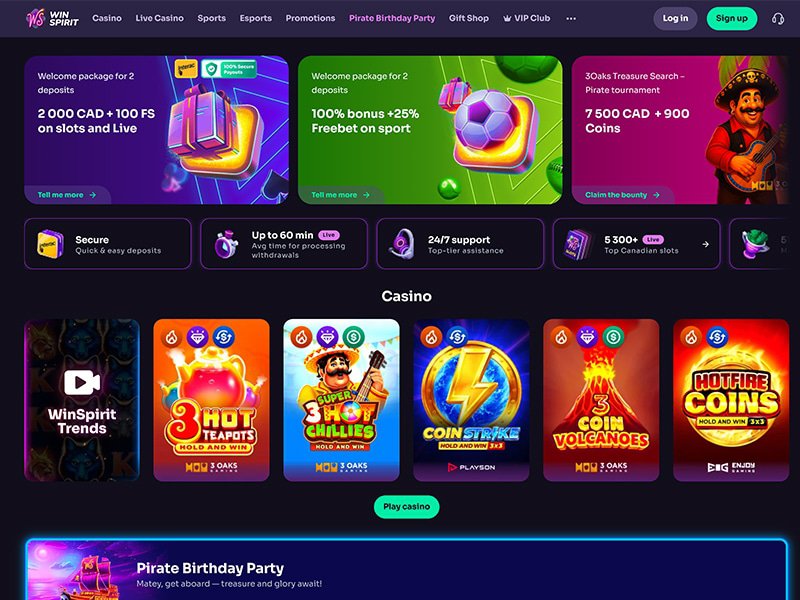 Win Spirit Casino website
