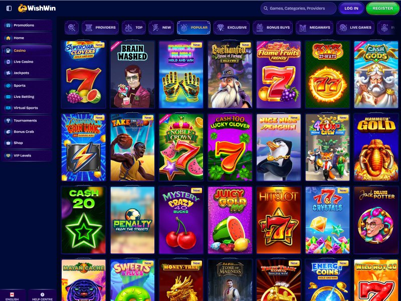 WishWin Casino games