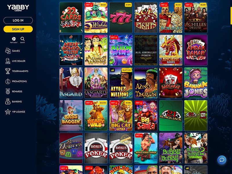 Yabby Casino games