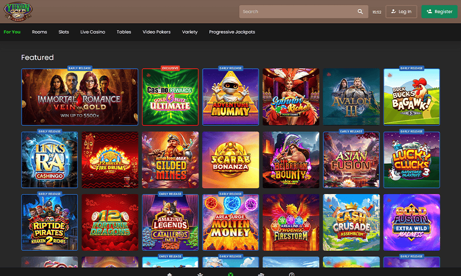 yukon gold casino ontario games screenshot