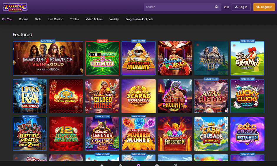 zodiac casino ontario games screenshot